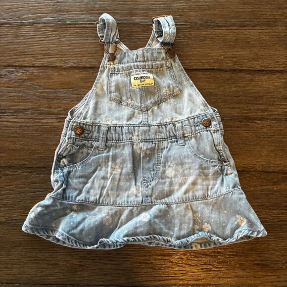 Oshkosh Girls Overall Dress Skirtall 18 Months Blue Denim - Picture 1 of 5